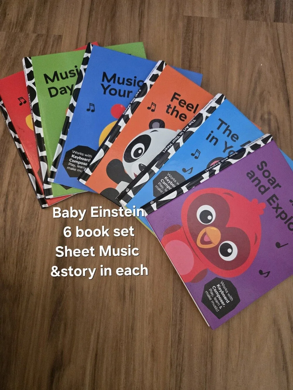 4/$15 Baby Einstein 6 Book Set Music Sheet Music & Stories Kids Learning